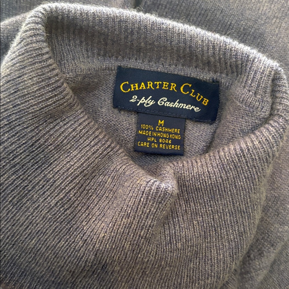 Charter Club Lavender Cashmere Turtleneck Sweater - Picture 3 of 4